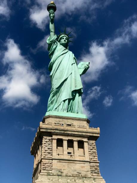 istock Liberty statue from the Liberty Island 1395463603