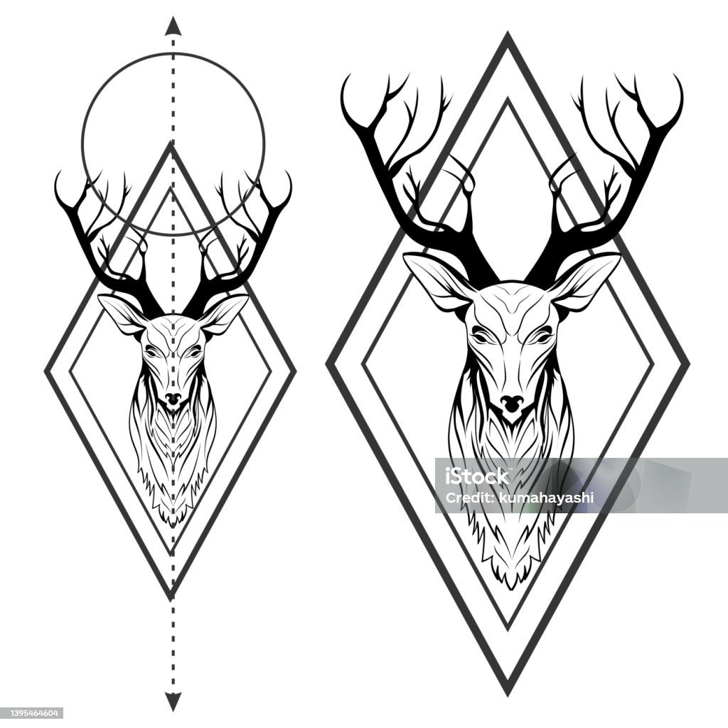 Hình Xăm Đầu Hươu Hình Học Hình minh họa Sẵn có - Tải xuống Hình ...