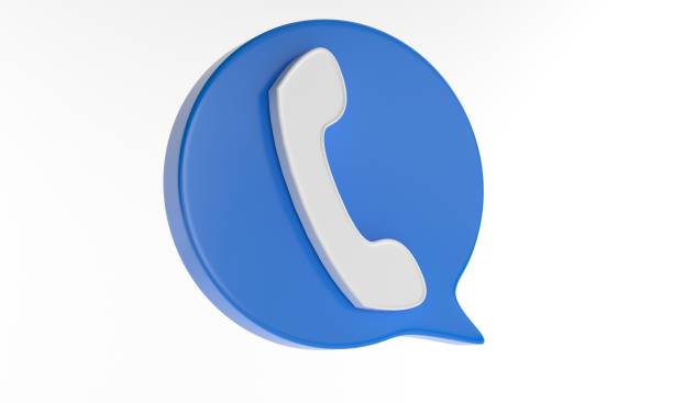 istock Blue phone icon or contact 1395465654