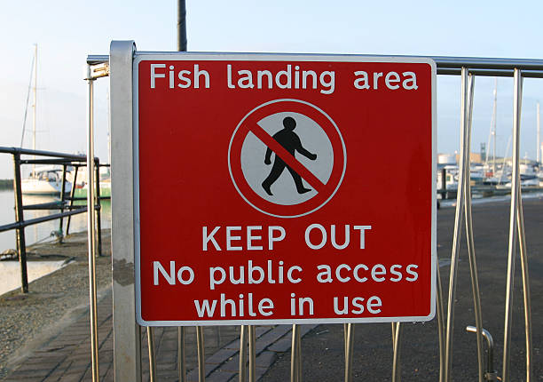 istock Sign, Fish Landing Area 139546575