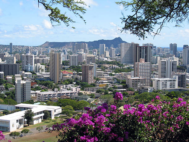 Downtown Honalulu, Hawaii stock photo