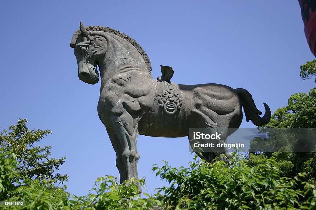 Estátua do Cavalo de Samurai - Foto de stock de Arquitetura royalty-free