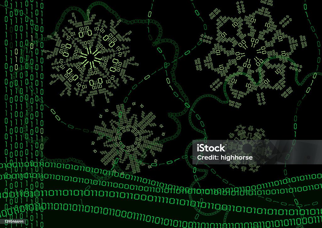 Digitale Winter mit gleichmäßige Schneeflocken-Horizontal - Lizenzfrei Spirograph Stock-Foto