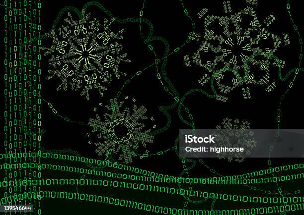 Digitale Winter Mit Gleichmäßige Schneeflockenhorizontal Stockfoto und mehr Bilder von Spirograph