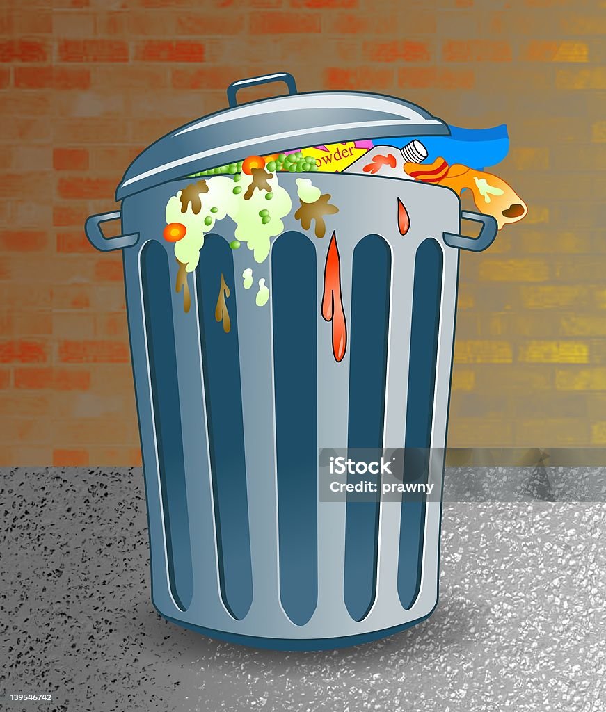 Del recipiente para la basura - Ilustración de stock de Callejuela libre de derechos