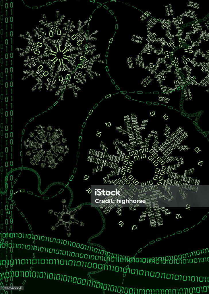 Digital binária de inverno com flocos de neve-Vertical - Royalty-free Espirógrafo Foto de stock