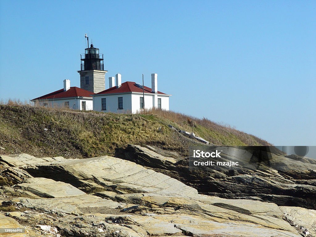 Faro di Jamestown Rhode Island, the Rocks - Foto stock royalty-free di Acqua