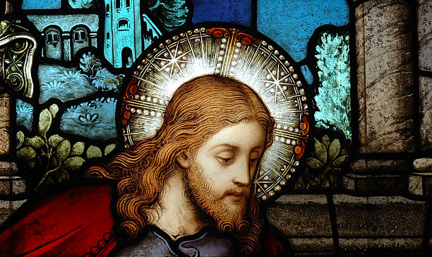 Christ Window stock photo