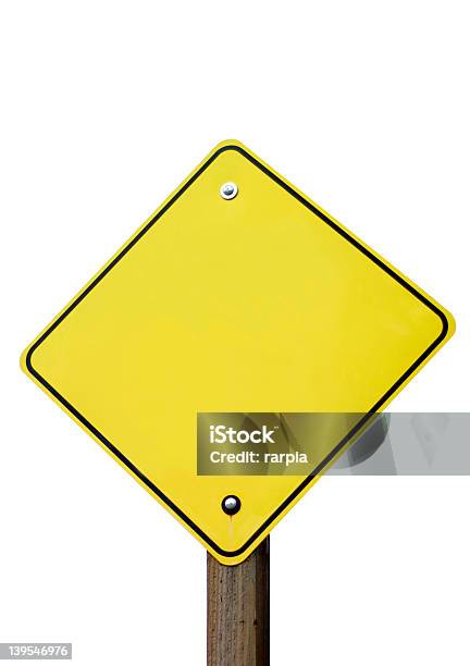 Isolierte Traffic Sign Stockfoto und mehr Bilder von Rhombus - Rhombus, Schild, Gelb
