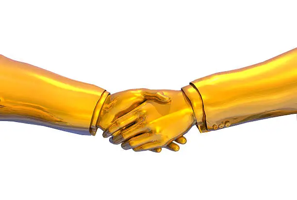 Photo of Solid Gold Handshake - with clipping path