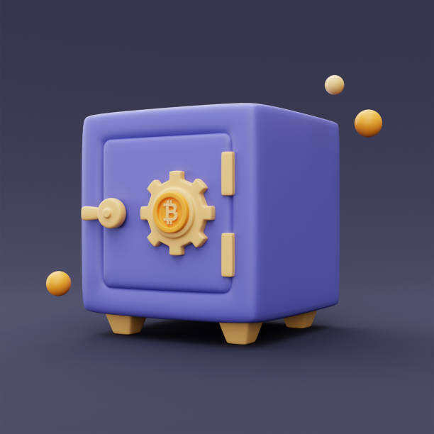 istock closed purple safe box isolated,Cryptocurrency protection concept,minimal style.3d rendering. 1395472597