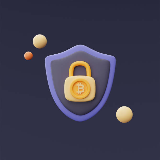 istock Crypto currency privacy information security concept,bitcoin,Ethereum,blockchain technology services,minimal style.3d rendering. 1395472617