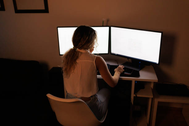 istock Woman entrepreneur analyzing a cryptocurrency market graph at home office 1395476225