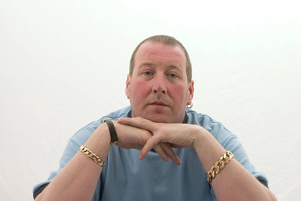 Man with jewellery stock photo