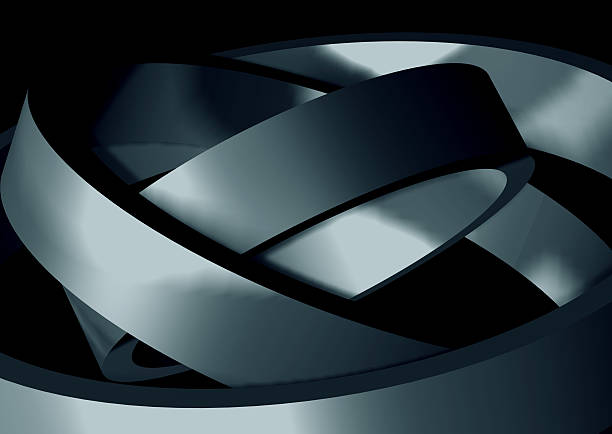 istock Three grey metallic rings in the dark 139547742