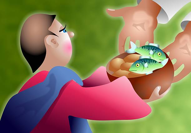 füllung und fisch - miracle food stock-grafiken, -clipart, -cartoons und -symbole