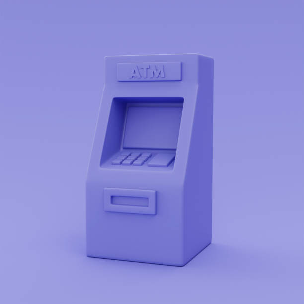 istock 3d purple ATM machine,money transfer payment concept,minimal style,3d rendering. 1395480840