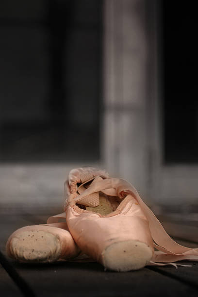 Worn out Ballet shoes stock photo