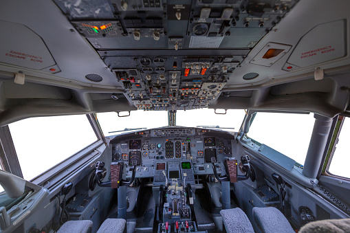 Empty aircraft cockpit