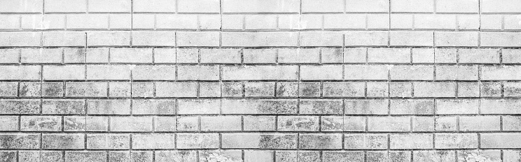 Horizontal design on black and white brick wall texture for background pattern texture and seamless background