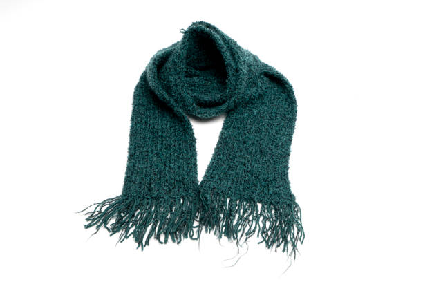 istock green knitted scarf, isolated, White background 1395492601