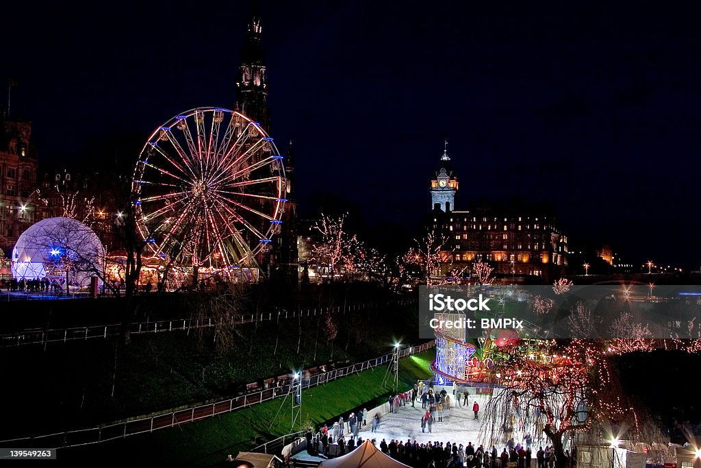 Winter Wonderland Fair and open air ice rink in the centre of Edinburgh in winter Edinburgh - Scotland Stock Photo