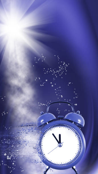 istock image of an alarm clock from which particles come off forming a stream 1395493842