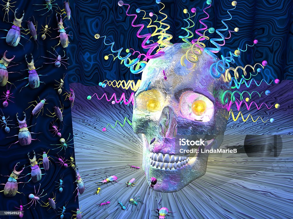 Психоделический черепа - Стоковые фото Психоделический роялти-фри
