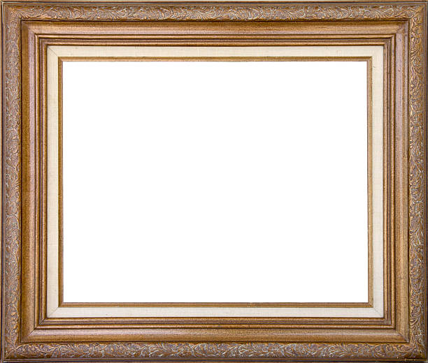 istock Antique carved wood picture frame with path 139549445