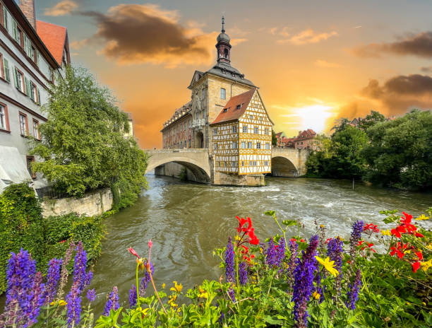 istock Old town hall of Bamberg at sunset 1395496414