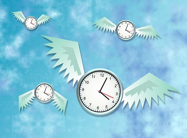 ilustraciones, imágenes clip art, dibujos animados e iconos de stock de el tiempo vuela - time flies