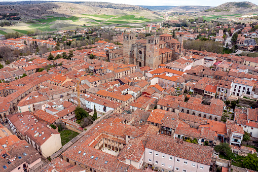 Siguenza Guadalajara province Castilla Leon Spain, general panoramic view detail of the cathedral