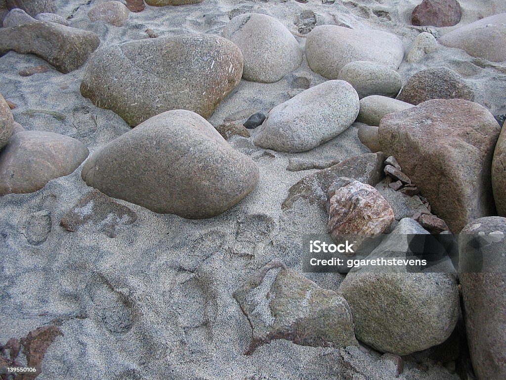 Amplio Guijarros en una playa de arena - Foto de stock de Aire libre libre de derechos