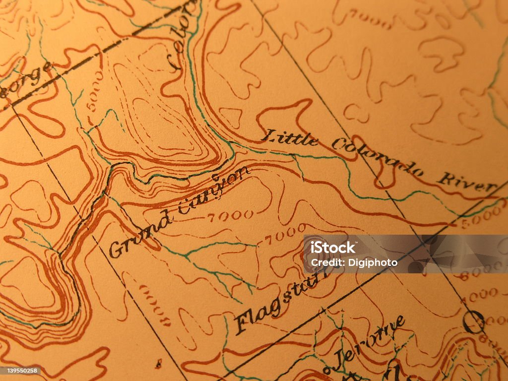 앤틱형 지도, 그랜드 캐니언 of 애니조나 - 로열티 프리 나바호 문화 스톡 사진