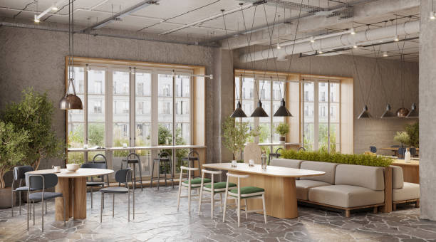 istock 3d render of restaurant and coffee shop interior 1395504794