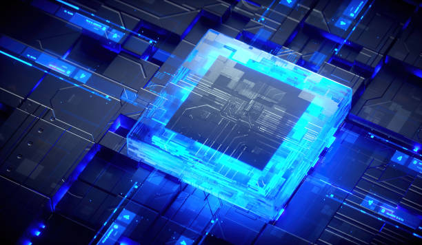 istock 3D rendering of cyberpunk AI. Circuit board. Technology background. Central Computer Processors CPU and GPU concept. Motherboard digital chip. Tech science background. 1395507898