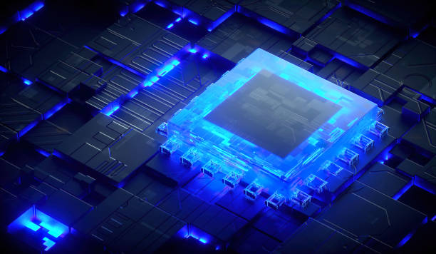 istock 3D rendering of cyberpunk AI. Circuit board. Technology background. Central Computer Processors CPU and GPU concept. Motherboard digital chip. Tech science background. 1395507902