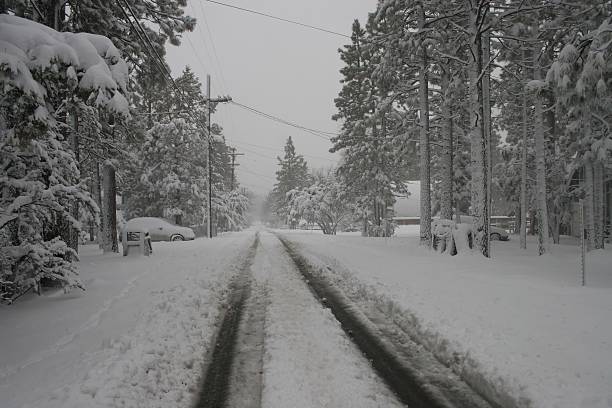Snowy Road stock photo
