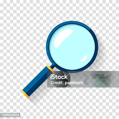 istock Search loupe icon in flat style, magnifying glass on transparent background. Zoom tool. Vector design object for you project 1395510023