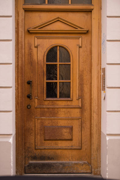 Beautiful wooden door and entryway.