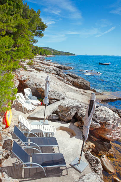 Coastline at Slanica beach at Murter island, Croatia
