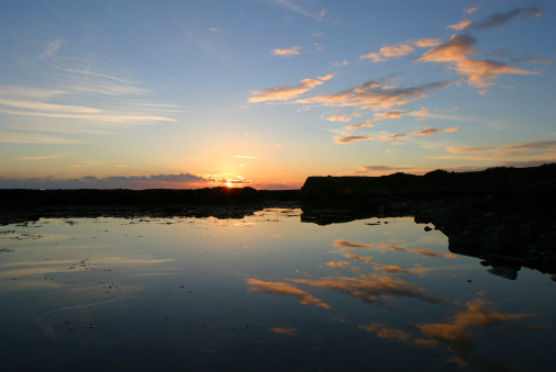 The last light before dark at the beach