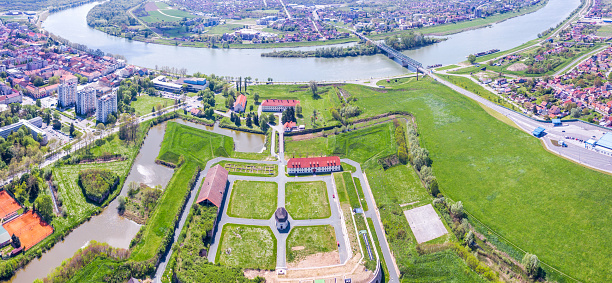 Panoramic aerial view of Slavonski Brod