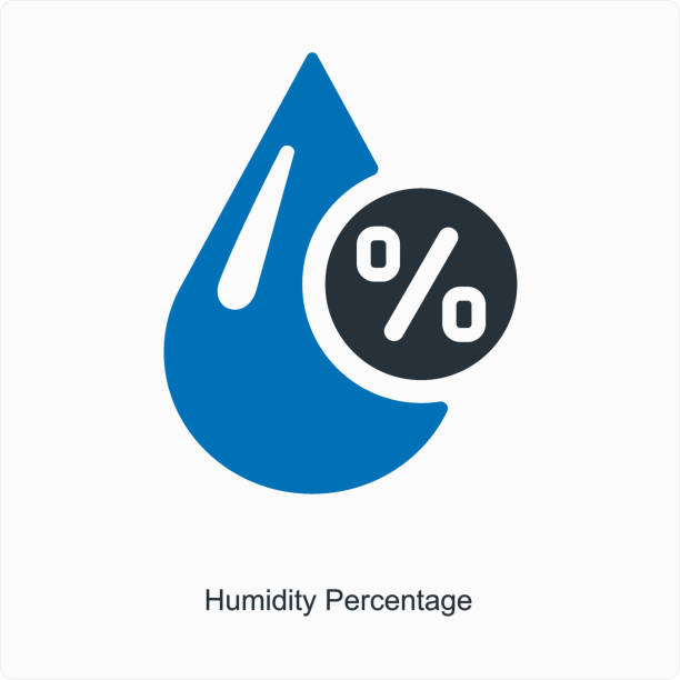 Humidity Percentage These are Black and Blue Mix Icons humidity stock illustrations