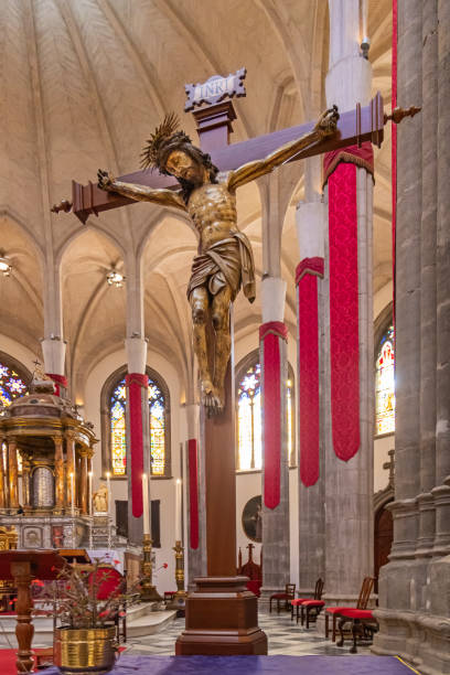 Crucifix in the Cathedral of San Cristobal de la Laguna – also known as Catedral de Nuestra Senora de los Remedios – is constructed in a neo gothic and partly neo classical style in 1904 to 1915. It was declared an UNESCO World Heritage Site in 1999. It is situated in La Laguna which used to be the main city on the Spanish Canary Island Tenerife.