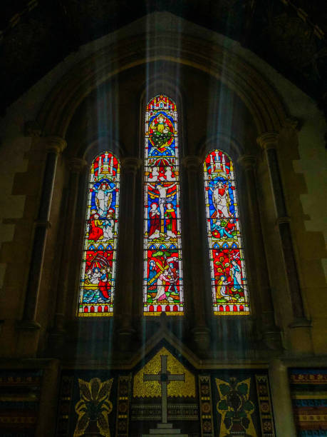 istock Stained glass church window 1395522326