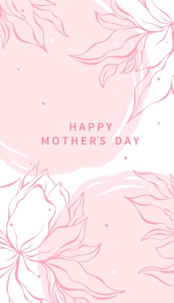 ilustrações, clipart, desenhos animados e ícones de dia das mães 02 - rose mothers day flower pink