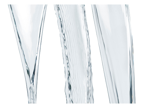 Water flow on an isolated white background