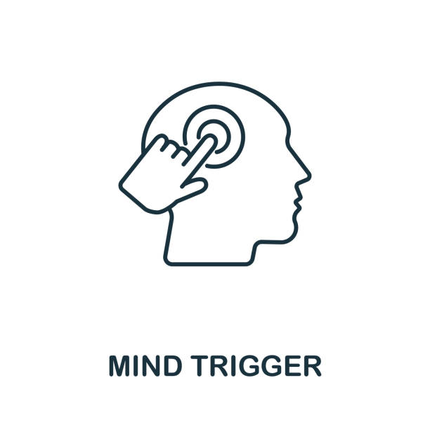 mind trigger icon from personality collection. simple line mind trigger icon for templates, web design and infographics - government shutdown stock illustrations