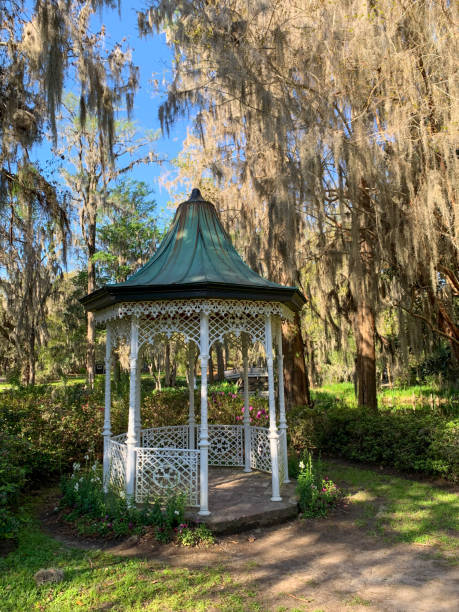 istock Victorian Gazebo in a Romantic Garden 1395533141